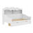 Twin Size Storage Daybed With Bookcase Backrest And 2 Drawers-2140854234