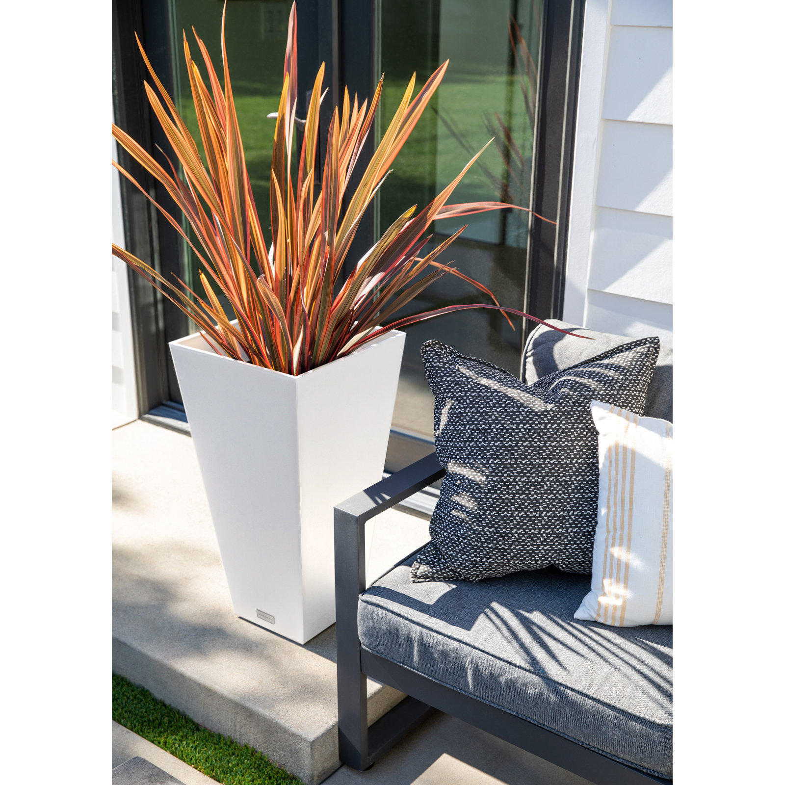 Pure Series Midland Planter, 30" H x 15.25" W x 15.25" D, Set of 2, White