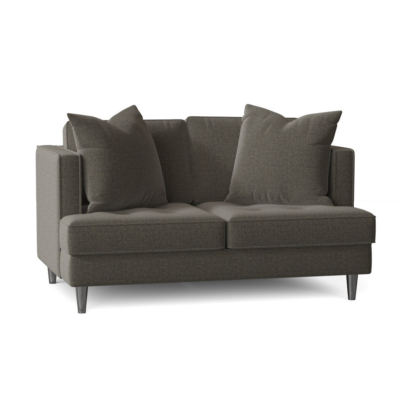 Causeuse à accoudoirs encastrés avec coussins réversibles de 59 po Burkouer, Vibe Smokey Chenille