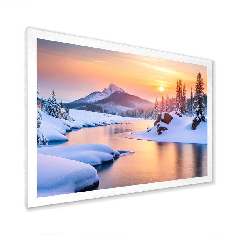 Hiver, beauté de l'Alaska IV, H 30 po x l 40 po x P 1,5 po, Cadre photo blanc