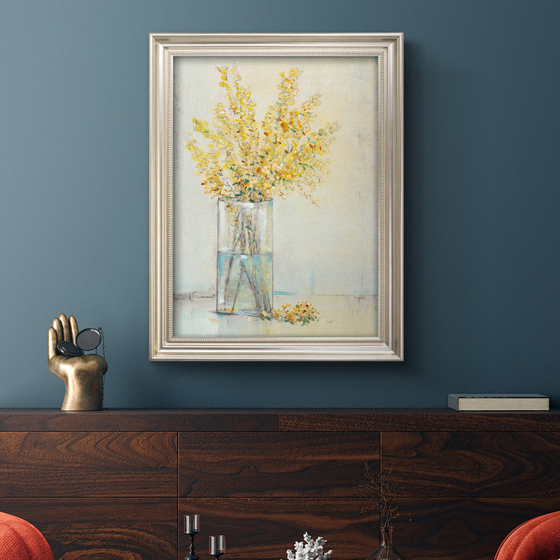 «Yellow Spray In Vase», reproduction d'art sur toile, L 23 po x H 32 po
