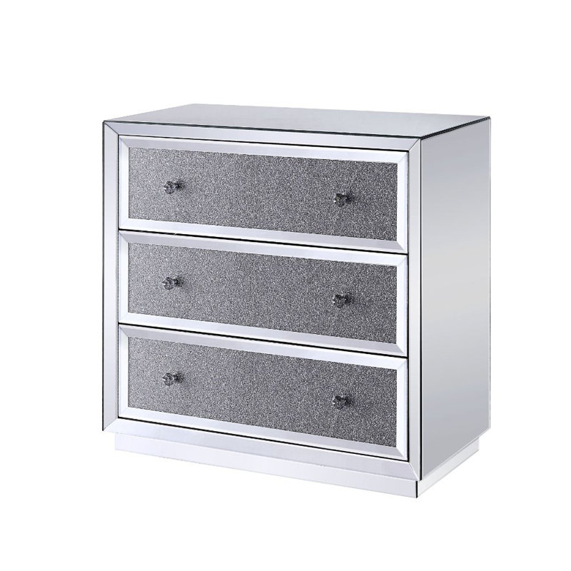 Eargle Glass Floor Shelf 3 - Drawer End Table with Storage