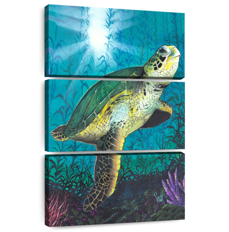 Tortue Brampt sous l'eau, H 45 po x l 28 po