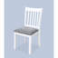 2 chaises de cuisine de style rustique, dossier en bois blanc et coussin en mousse grise, 2 chaises de fabrication solide, avec sièges rembourrés, design minimaliste pour la salle à manger