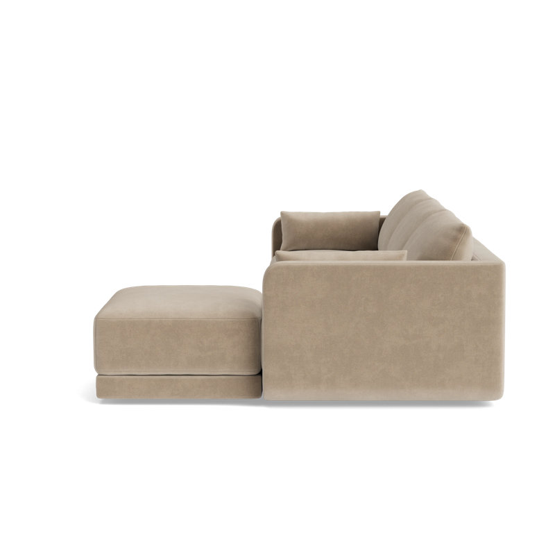 Eva Sofa With Chaise (116"), Velvet - Beige