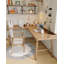 Bureau simple en bois massif en forme de L-935666309