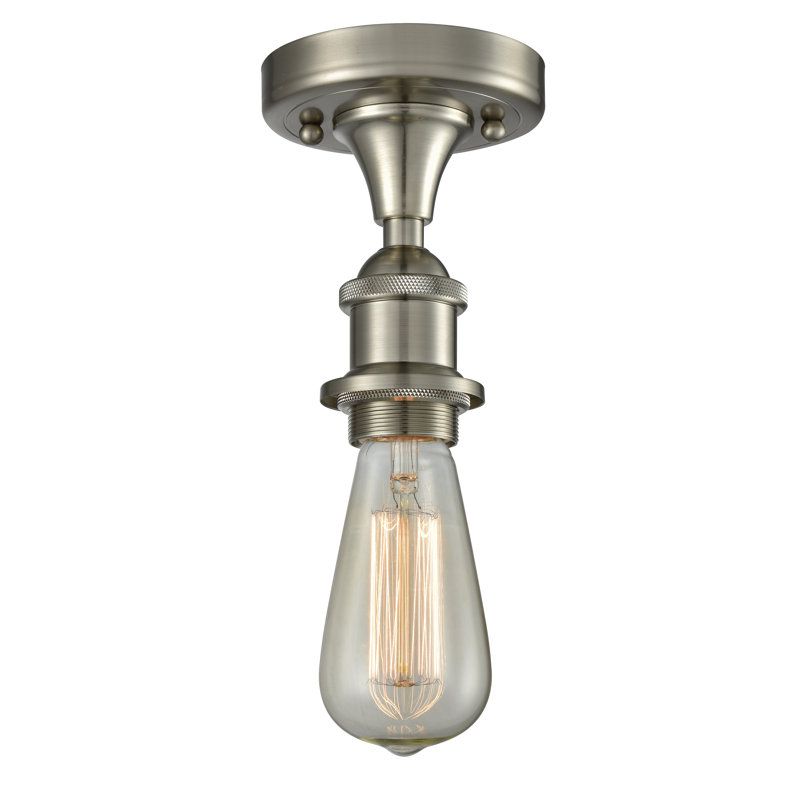 Smathering Semi Flush Mount, Brushed Satin Nickel, 3.5 Watt Vintage LED Bulb
