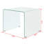 Table basse Jackie, structure carrée en A, verre trempé transparent, 20 pouces