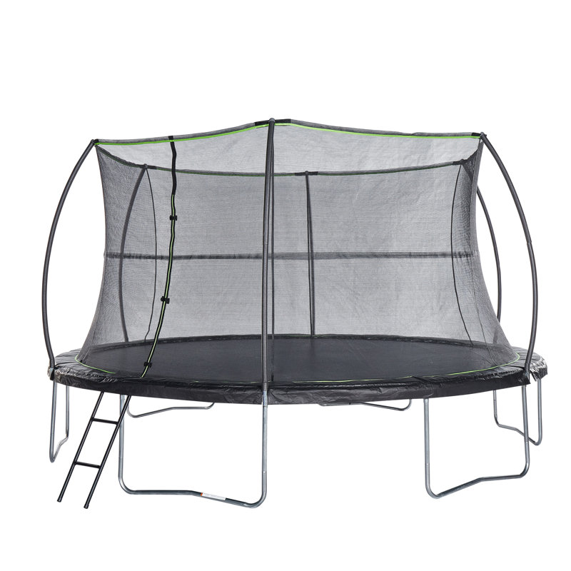 Trampoline rond de 14 pi Jumpking avec enceinte de protection et échelle thermolaquée