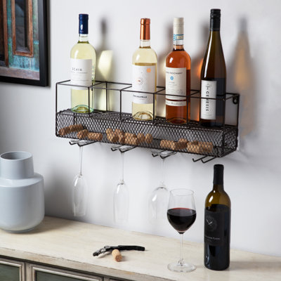 Étagère à vin murale et cage en liège