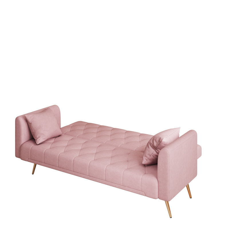 Canapé convertible Cathal, Velours rose