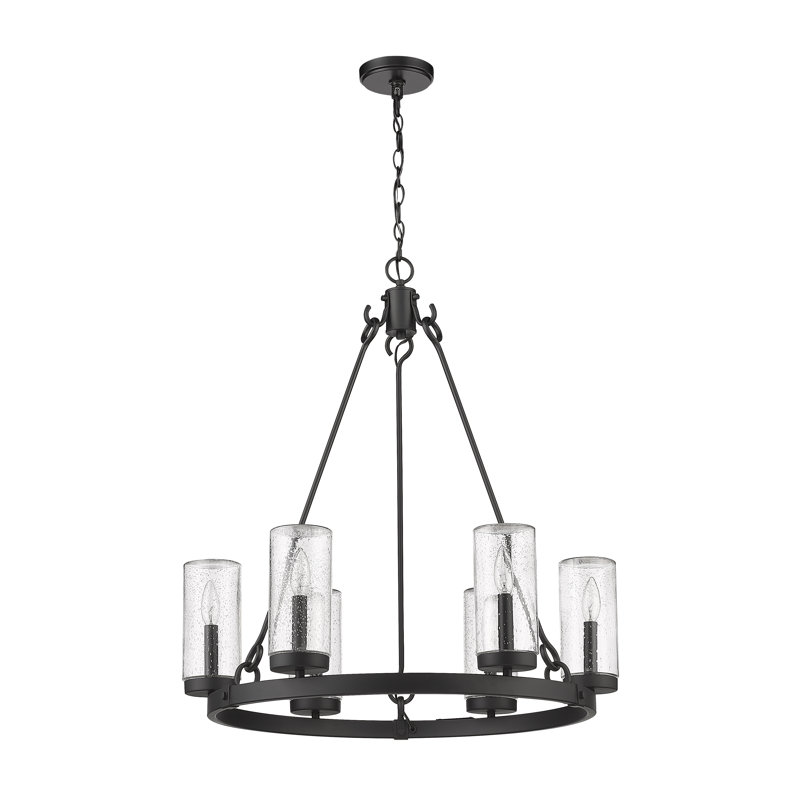Sheniece 6 - Light Outdoor Chandelier, Matte Black