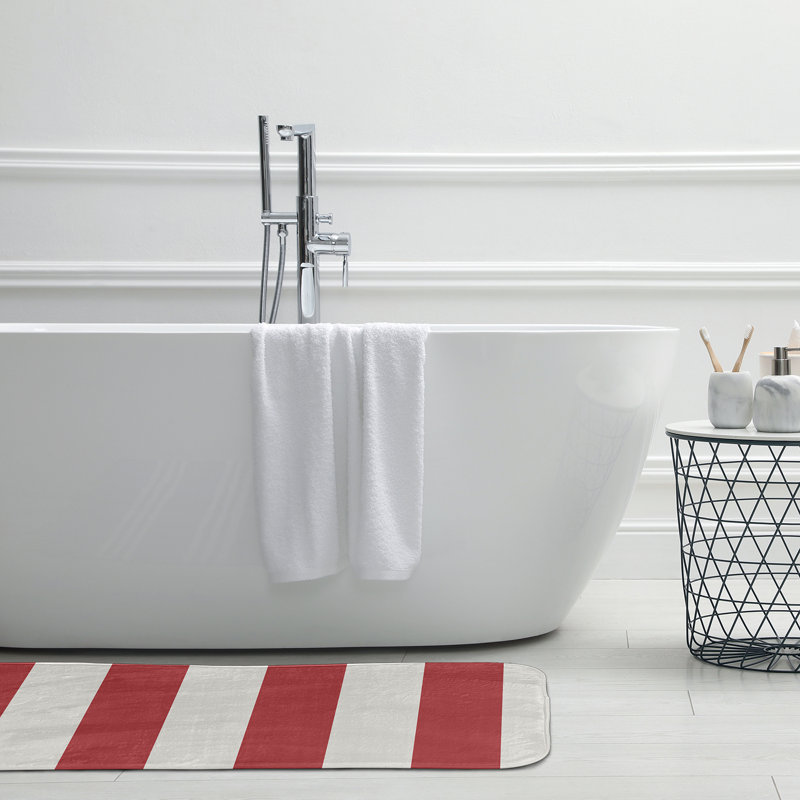 Tapis de bain Shameel, L 21 po x L 34 po, Rouge