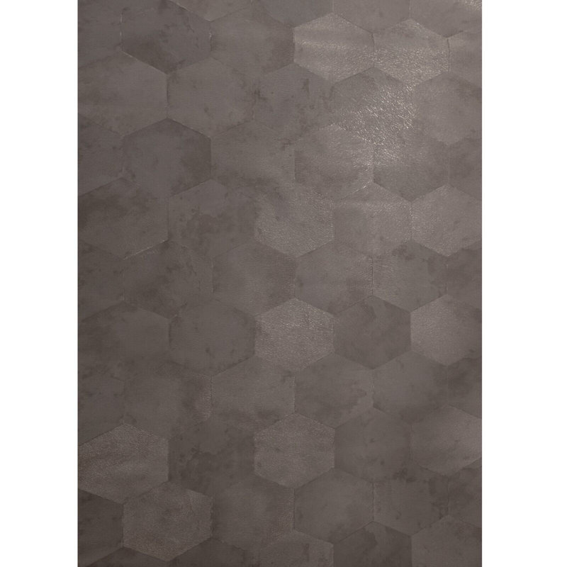 Papier peint géométrique à motif géométrique hexagonal brun peau de vache