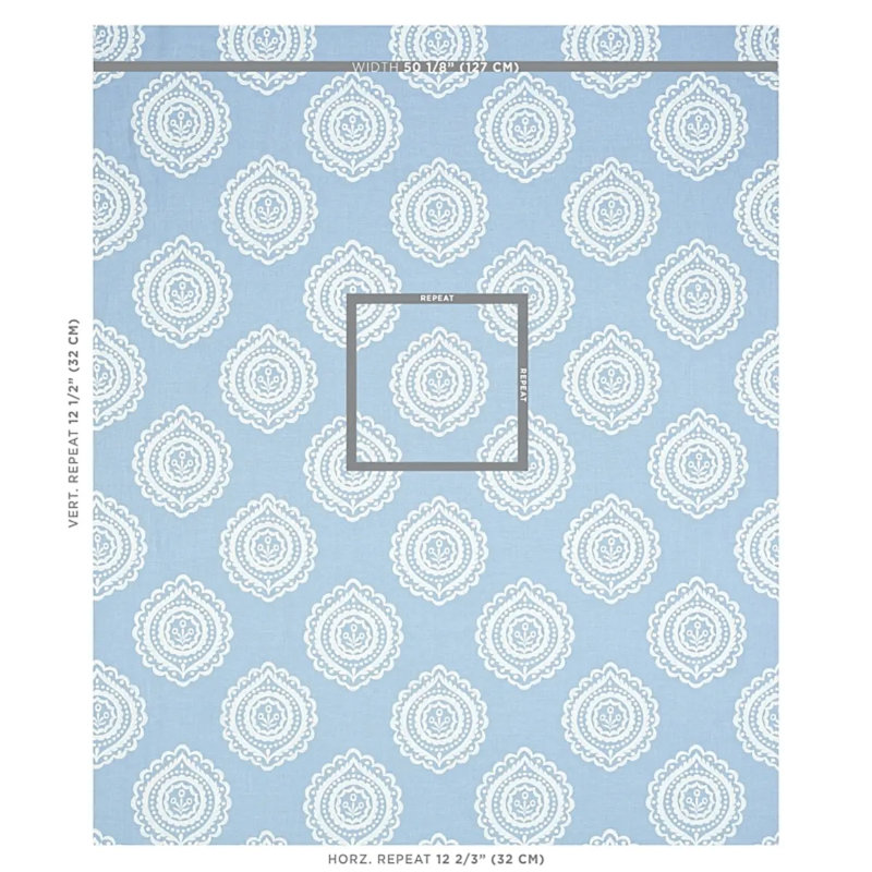 Tissu de broderie en lin Olana, Ciel