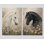 Très grand ensemble de 2 reproductions d'art mural sur toile à motif floral cheval rustique pour chambre à coucher, salon, bureau, impression sur toile 24 x 36 pouces - prêt à être accroché