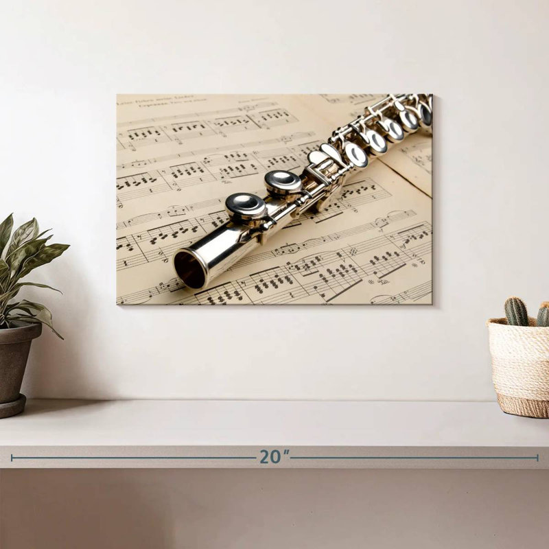 Abarca Sheet Music Flute, 8" H x 12" W