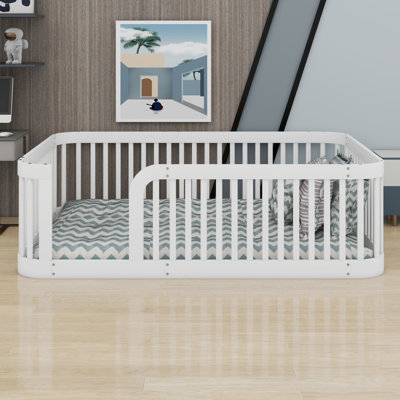 Floor Bed Frame With Fence