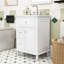 Meuble-lavabo simple contemporain en bois avec lavabo en céramique, tablette réglable et tiroirs de rangement-1408622237