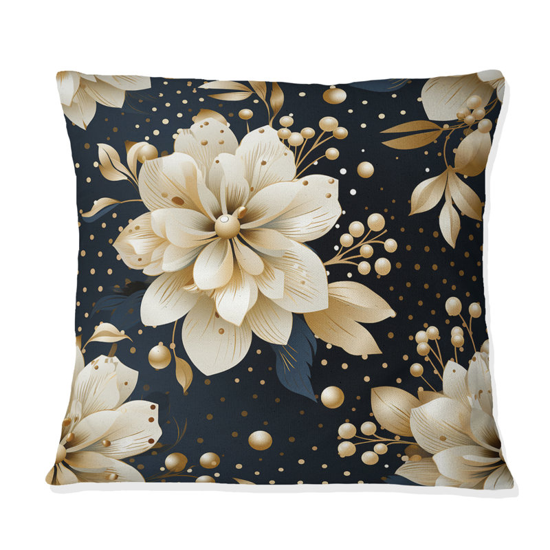 Victorian Elegance Motif à pois - Coussin décoratif abstrait Coral Reef, H 18 po x l 18 po