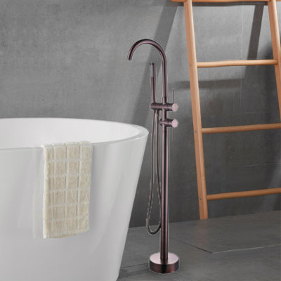 2 Handle Bathroom Freestanding Tub Filler with Diverter
