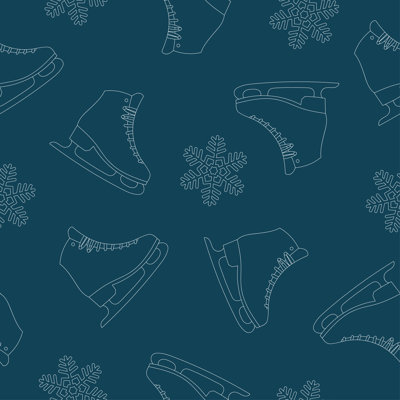 Ice Skate Pattern by Yaryna Bondarchuk - Wrapped Canvas Print
