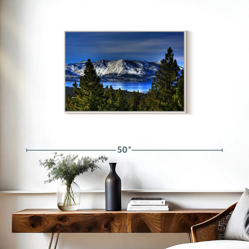 Lac Tahoe, Sierra, Cadre flottant blanc, 31 po x 21 po