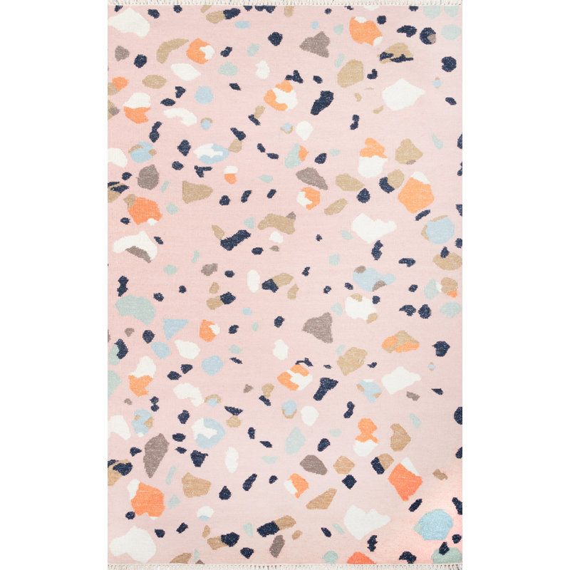 Ivory and Multicolor Abstract Wool Flatweave Rug, 2' x 3'