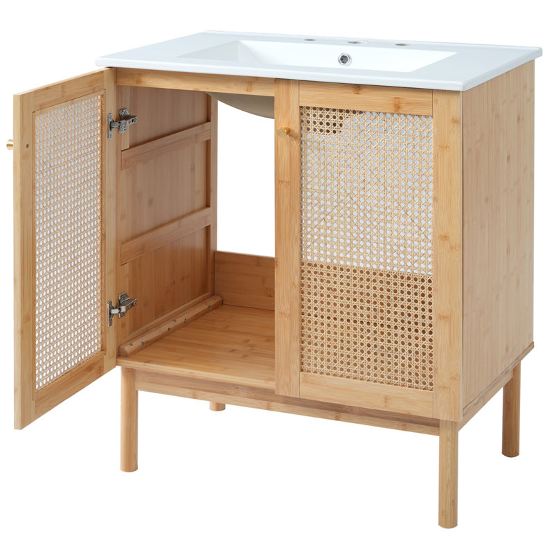30'' Single Bathroom Vanity With Ceramic Top