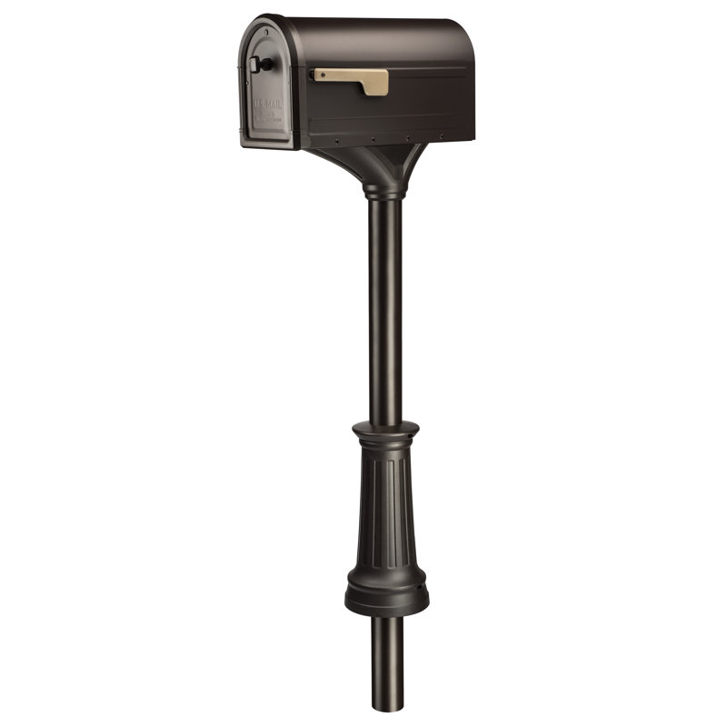 Roxbury Large Rubbed Bronze Post Mount Mailbox with Steel Post