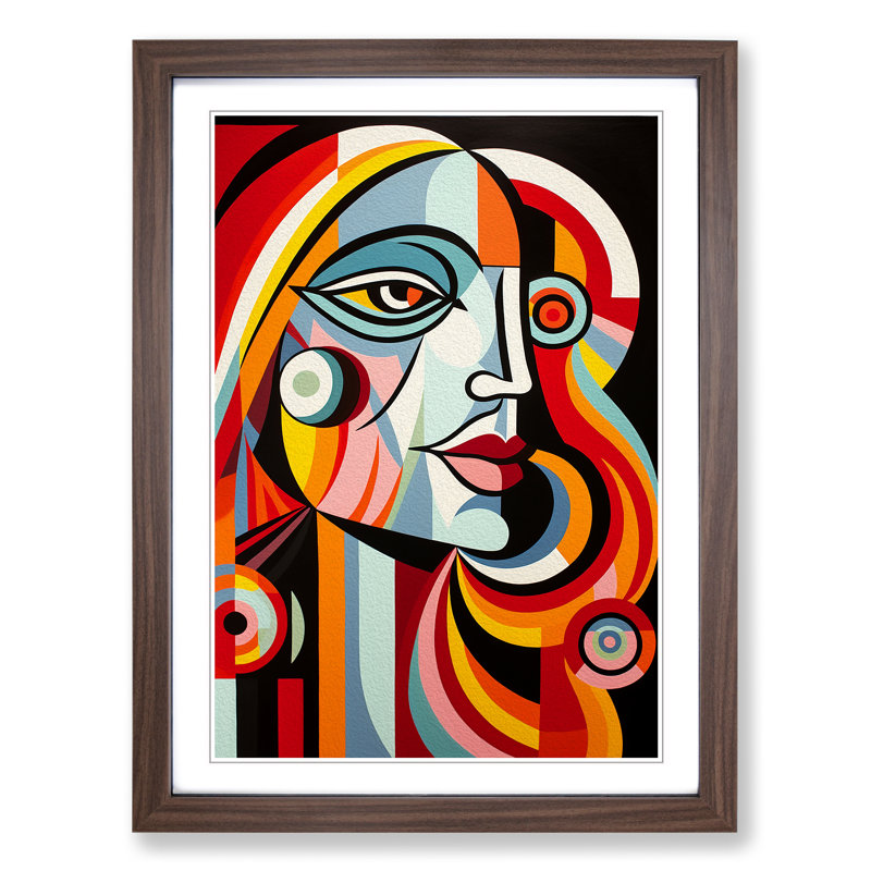 Pablo Picasso Op - Framed Print, Walnut Framed, 34cm H x 25cm W x 2cm D