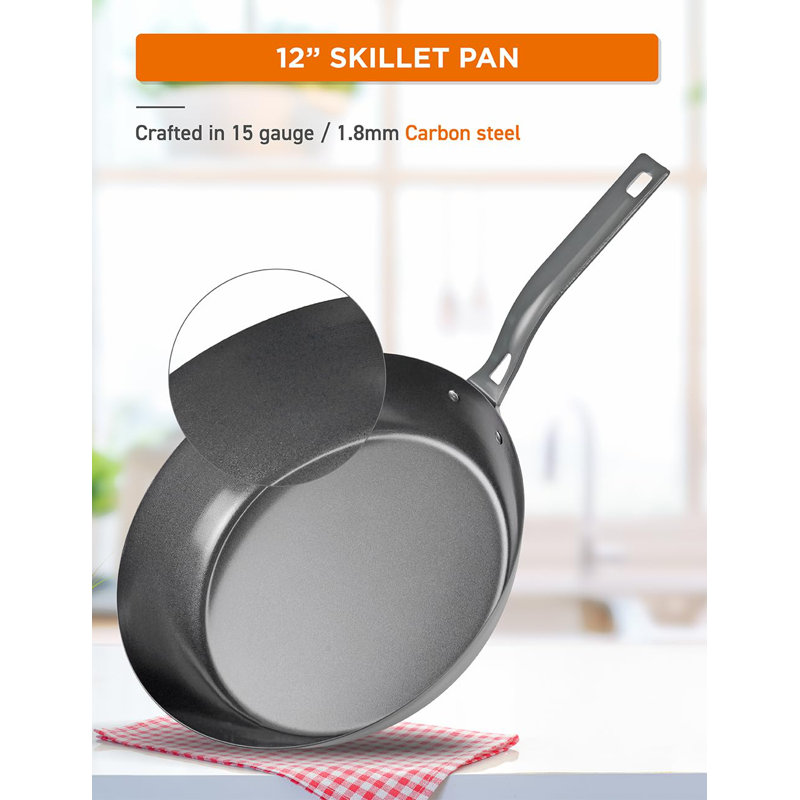 12" Carbon Steel Non-Stick Skillet with Ceramic Coating
