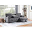 Canapé-lit modulaire en tissu gris foncé Emmy