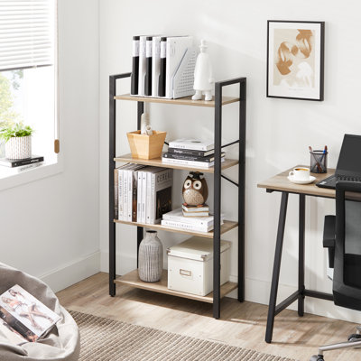 Advika 120 cm H x 66 cm W Steel Etagere Bookcase