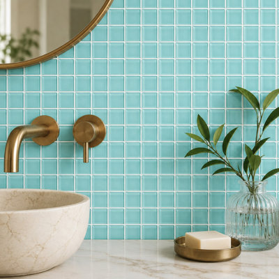Torch Song 1'' W x 1'' L Glass Tile Mosaic Sheet