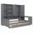 Twin Size Wooden Daybed with Drawers, Cabinet, Desk, and Shelves for Multi-Functional Living, Gray-355884817-355884819