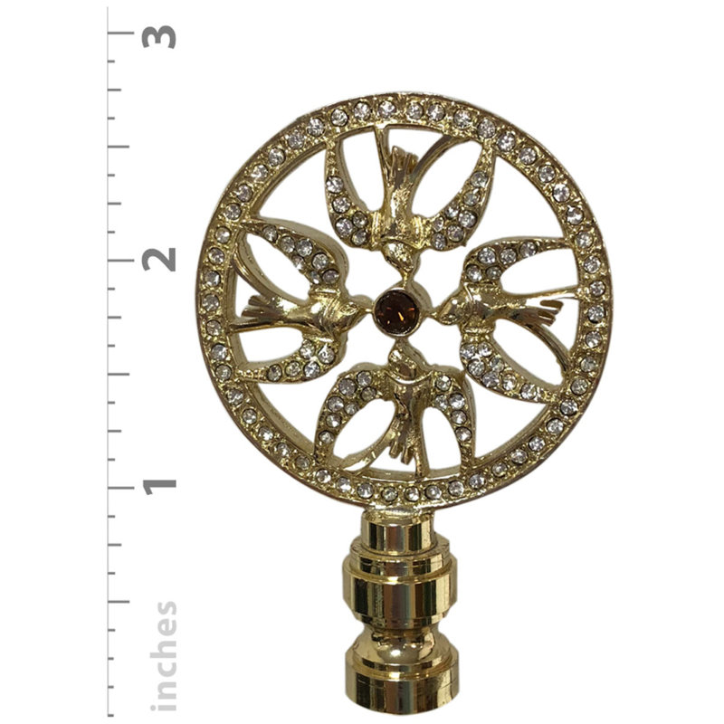 Faîteau lampe filigree oiseau, Laiton poli