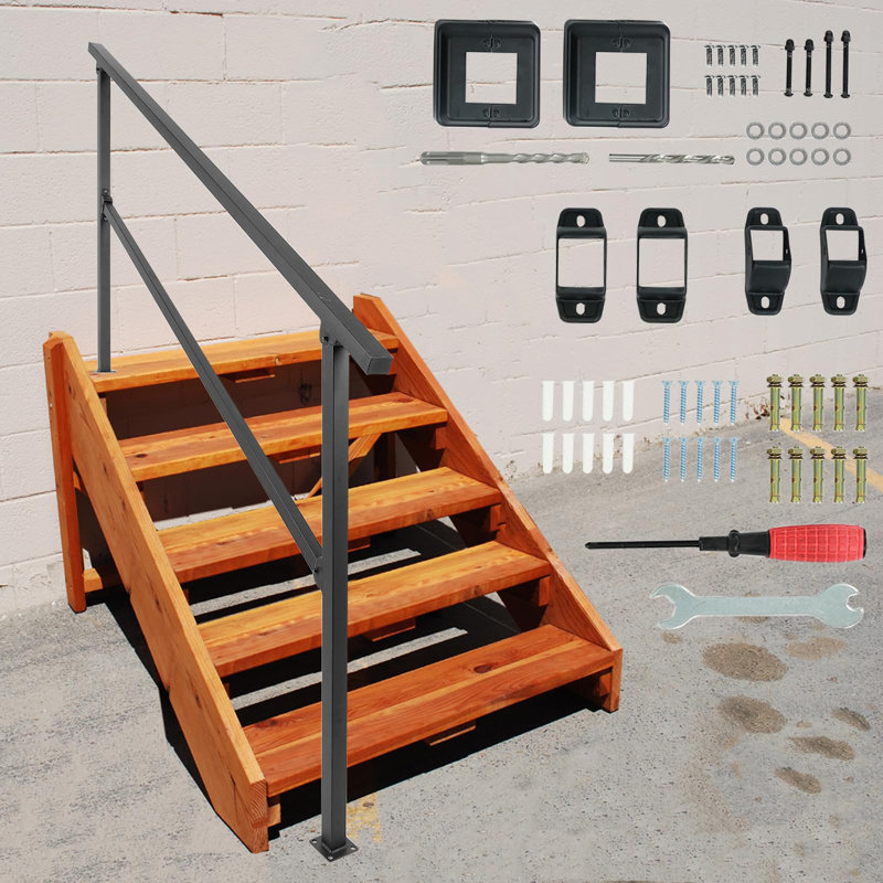 Rampe d'escalier en fer forgé 1 PCS Confote, H 38,2 po x l 78,9 po x P 4,72 po