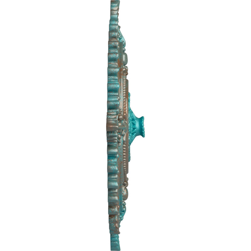 Endurathane Haylynn Ceiling Medallion, 29 1/8"OD x 1 1/4"ID x 4"P (Fits Canopies up to 1 1/4"), Hand-Painted Copper Green Patina Finish