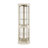 Lighted Corner Curio Cabinet - Display Case For Living Room, Antique Collectibles, Wine & Bar Glass Storage - Elegant Corner Design With Lights Included- White-2137209315