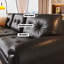 Black Genuine Leather Standard Sofa cushion Loveseat-725807447-725807432
