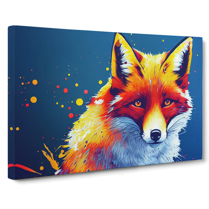 Painted Fox Vol.4 Abstract - Wrapped Canvas, 40cm H x 60cm W x 3cm D