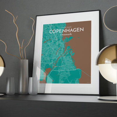 Copenhagen City Map In Nature - No Frame Print