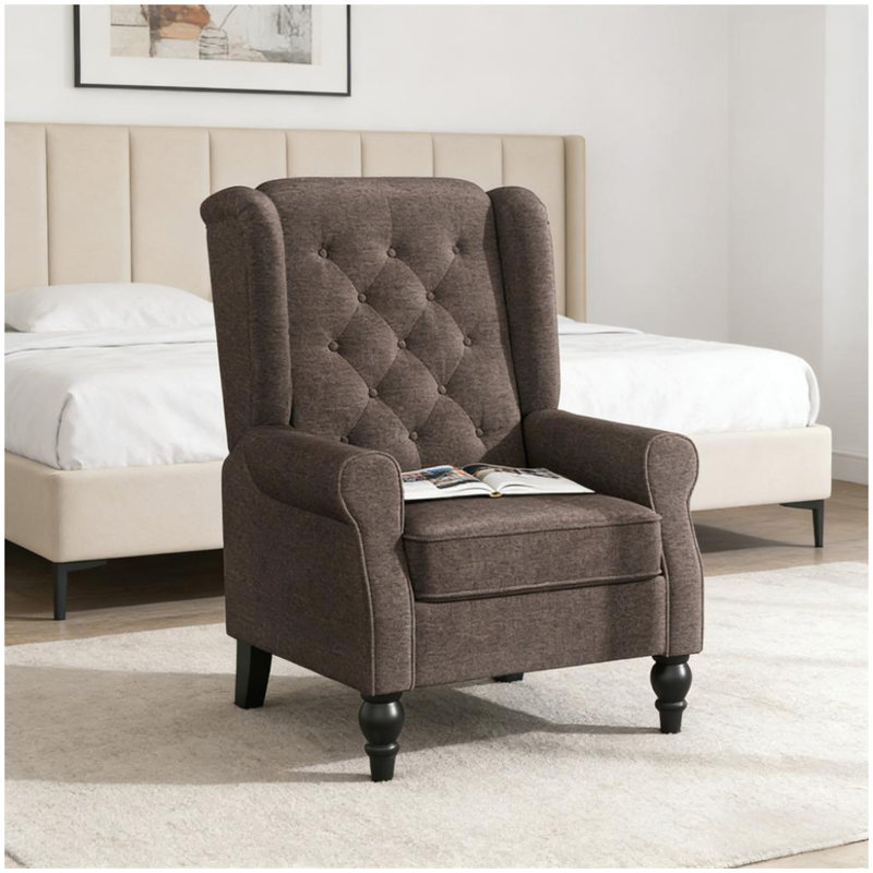 Button-Tufted Lounge Chair,Wingback Accent Chair