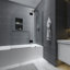 Porte de baignoire à charnière sans cadre avec processus de trempage thermique et traitement de protection Julien 48 po x H 58 po-1937230692