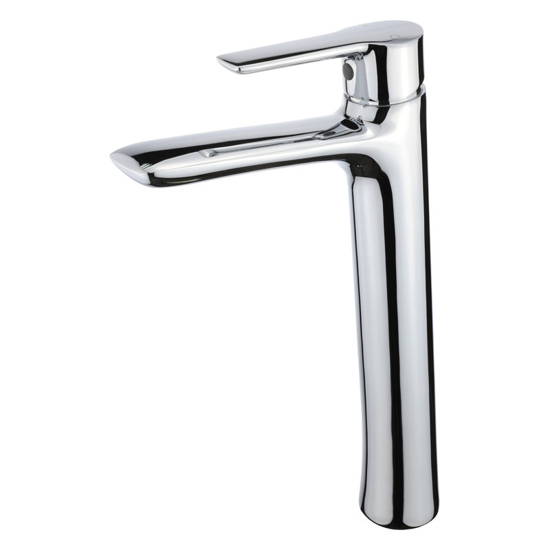 Round Single Hole Vessel Sink Bathroom Faucet, Chrome