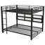 Grand lit superposé en métal noir, 6 armoires de rangement, pour lit de nuit