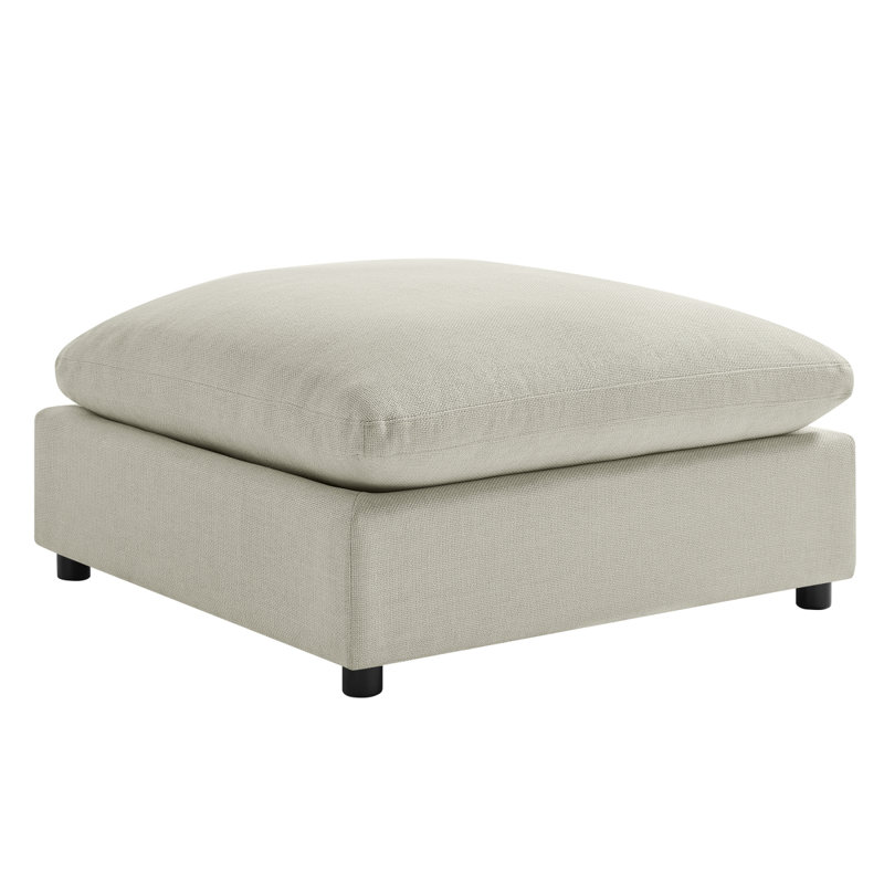 Cassandra Beige Fabric 40 In. Square Ottoman