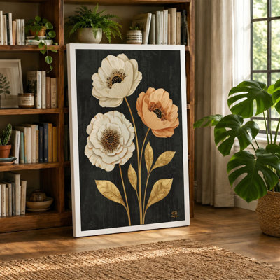 Three Blooms Botanical - Wrapped Canvas