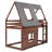 Twin-over-Twin Wooden House Bunk Bed with Pitched Roof, Built-in Ladder, 2 Decorative Windows